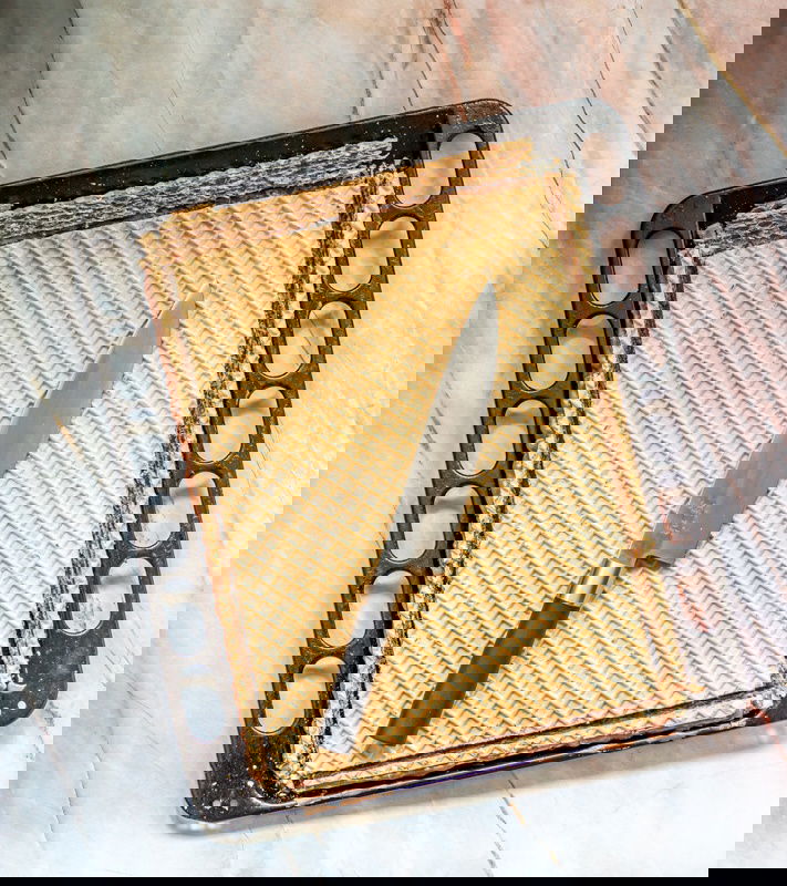 A tray with Oblatne and Tort Wafers Cake on top of it.